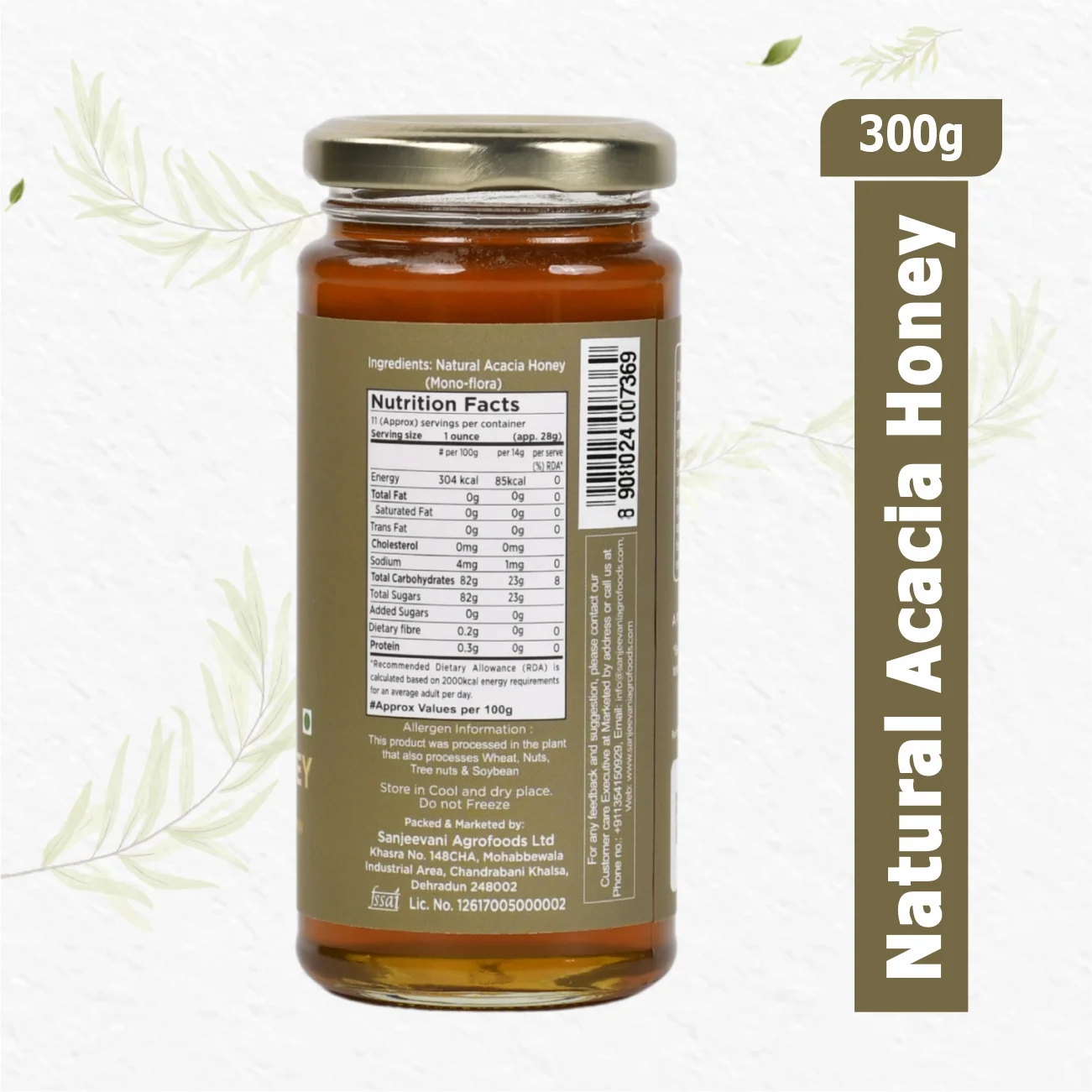 Natural  Raw Acacia Honey-Sanjeevani Organics
